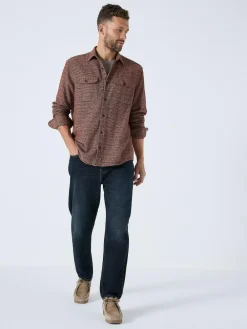 Online Next Textured Shacket Overshirt Burgundy Red