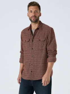 Online Next Textured Shacket Overshirt Burgundy Red