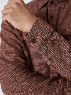 Online Next Textured Shacket Overshirt Burgundy Red