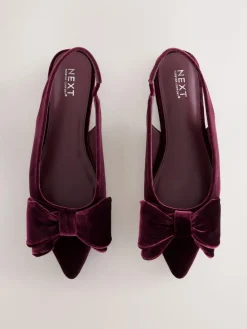 Next Forever Comfort® Point Toe Bow Slingback Flat Shoes^Women Flats|Occasionwear
