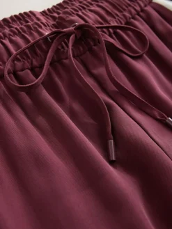 Outlet Next Wide Leg Side Stripe Trousers Burgundy Red