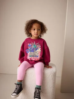 Outlet Next Burgundy Red Zebra Crew Neck Sweatshirt (3mths-7yrs)