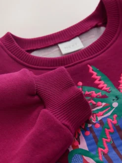 Outlet Next Burgundy Red Zebra Crew Neck Sweatshirt (3mths-7yrs)