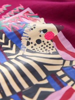 Outlet Next Burgundy Red Zebra Crew Neck Sweatshirt (3mths-7yrs)