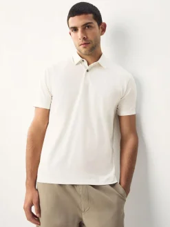 Next Burgundy Red/Charcoal Grey/Ecru Cream Regular Fit Short Sleeve Jersey Polo Shirts 3 Pack^ Tops & T-Shirts