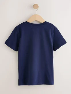 Next Burgundy Red/White Short Sleeve Stag Embroidered T-Shirts 4 Pack (3-16yrs)^BOY Tops|T-Shirts