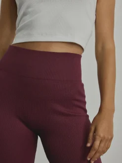 Discount Next Ribbed Kickflare Leggings Burgundy
