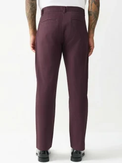 Sale Next Burgundy Straight Fit Stretch Chinos Trousers