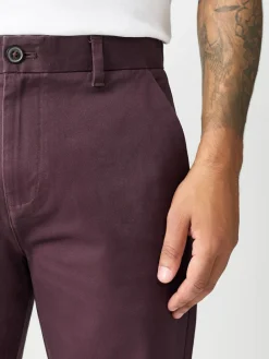 Sale Next Burgundy Straight Fit Stretch Chinos Trousers