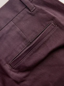 Sale Next Burgundy Straight Fit Stretch Chinos Trousers