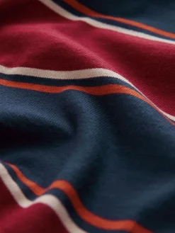 Next Burgundy/Navy Blue Stripe Rugby Shirt^ Tops & T-Shirts