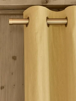 Online Next Buttermilk Yellow Blackout/Thermal Cotton Eyelet Curtains