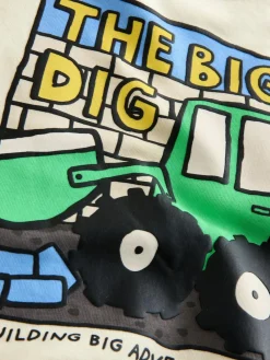 Next Buttermilk Yellow Digger Back Printed Crew Neck Jersey Sweatshirt (3mths-7yrs)^BOY Sweatshirts & Hoodies|Sweatshirts & Hoodies