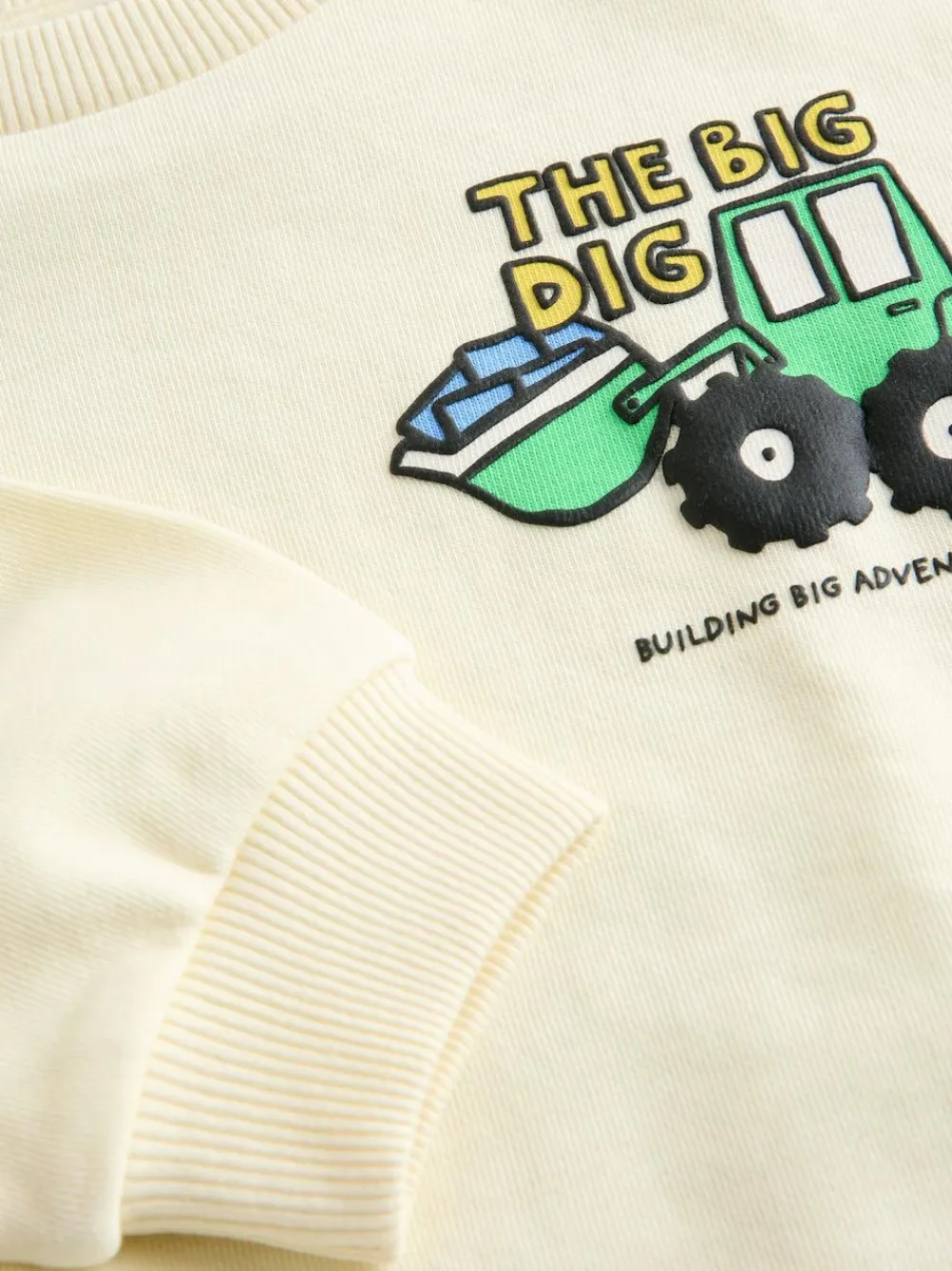 Next Buttermilk Yellow Digger Back Printed Crew Neck Jersey Sweatshirt (3mths-7yrs)^BOY Sweatshirts & Hoodies|Sweatshirts & Hoodies