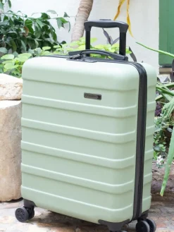 Cabin Max Bodo Green Anode 40L ABS Cabin Carry On Hand 55x40x20cm Luggage^Women Luggage