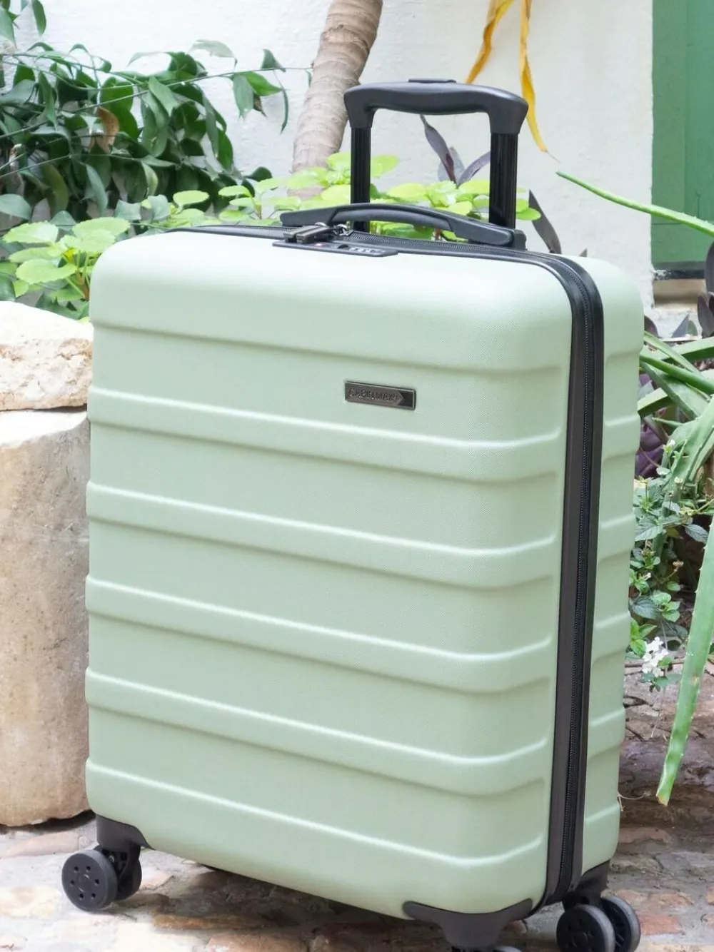Cabin Max Bodo Green Anode 40L ABS Cabin Carry On Hand 55x40x20cm Luggage^Women Luggage