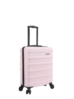 Cabin Max Pale Pink Anode 40L ABS Cabin Carry On Hand 55x40x20cm Luggage^Women Luggage