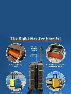 Cabin Max Rose Gold Anode 30L Underseat Hand Luggage Cabin Case for EasyJet 45x36x20cm^Women Luggage