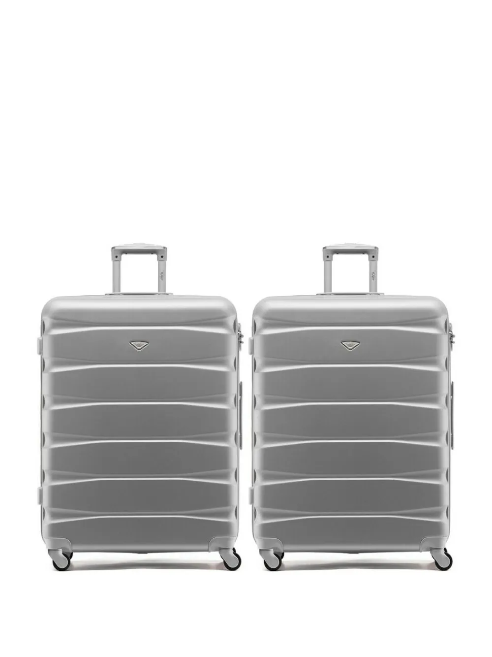 CABIN PRO Silver Set of 2 Large Check-In Hold Luggage Hardcase Travel Suitcases
