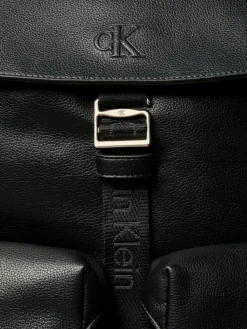 Clearance Calvin Klein Black Cargo Top Flap Backpack