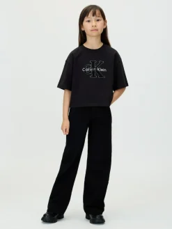 Calvin Klein Black High Rise Wide Leg Jeans^ Jeans