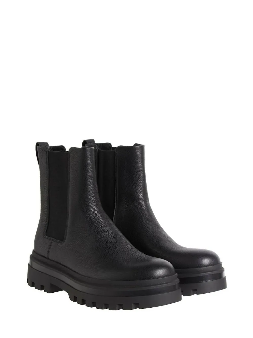 Calvin Klein Black Leather Airfit Lugged Chelsea Boots^ Boots|Boots