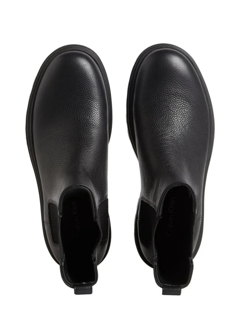 Calvin Klein Black Leather Airfit Lugged Chelsea Boots^ Boots|Boots