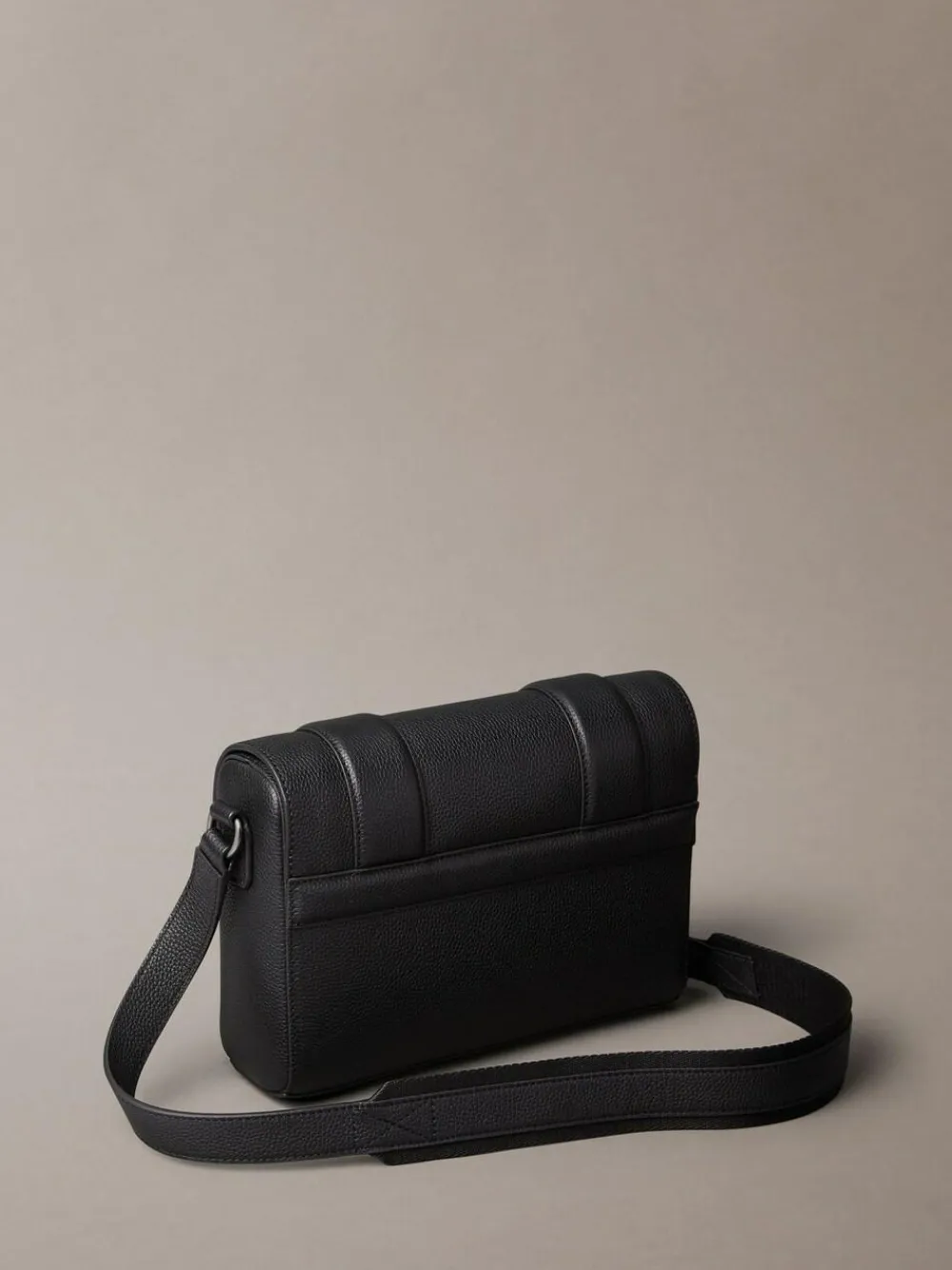 Calvin Klein Black Leather Flap Messenger Bag^ Bags