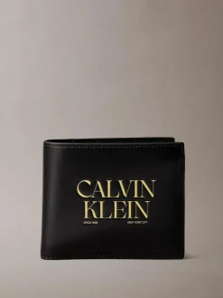 Online Calvin Klein Black Logo Graphic Billfold Coin Wallet