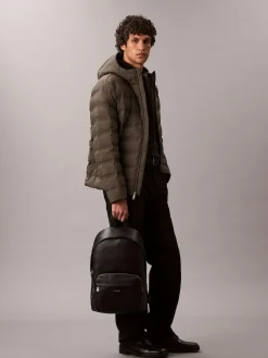 Hot Calvin Klein Black Micro Pebble Round Backpack