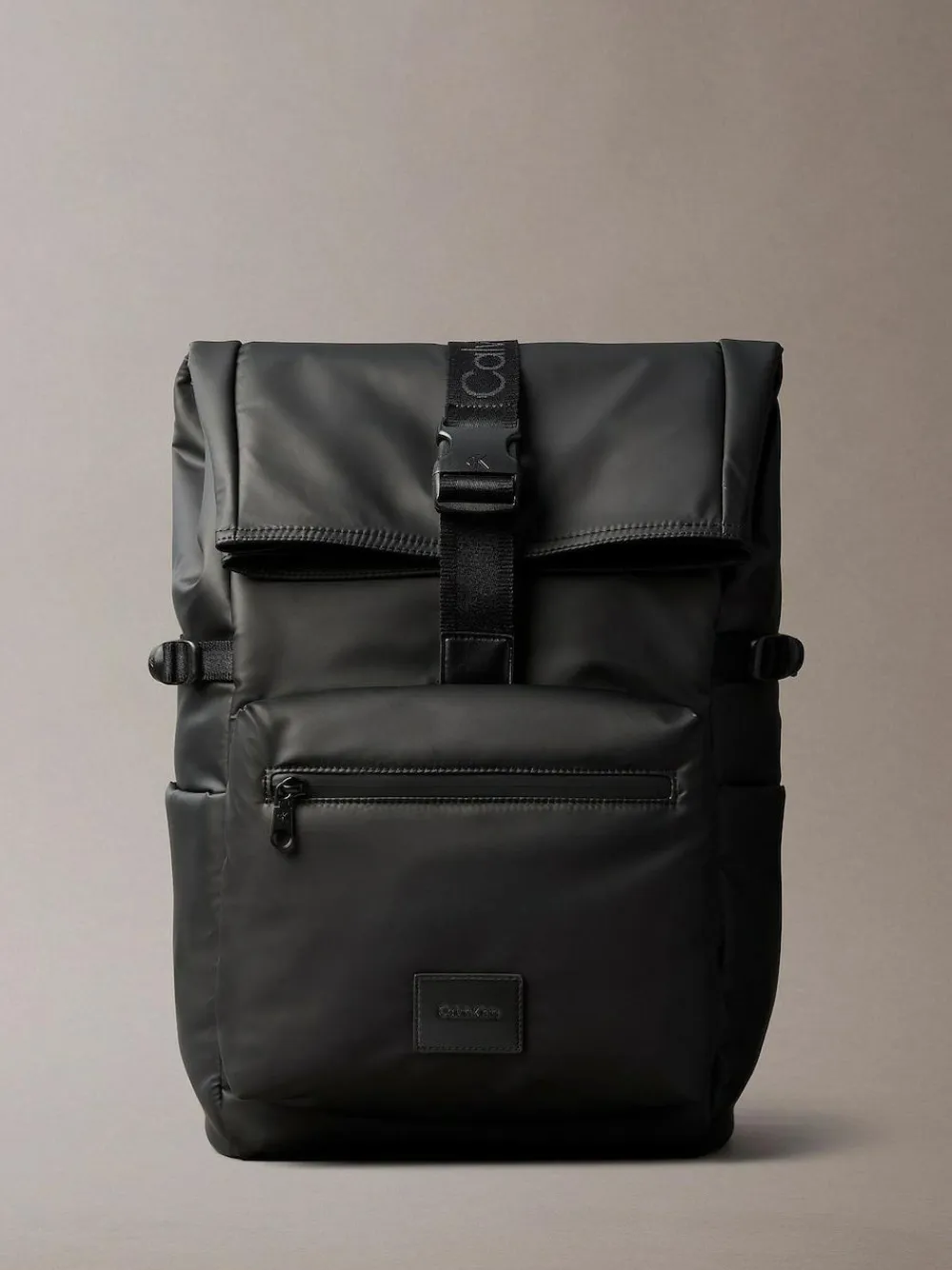 Calvin Klein Black Puffer Utility Roll Top Backpack