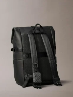 Calvin Klein Black Puffer Utility Roll Top Backpack