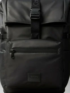 Calvin Klein Black Puffer Utility Roll Top Backpack