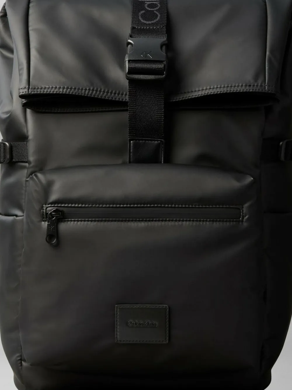 Calvin Klein Black Puffer Utility Roll Top Backpack