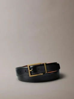 Calvin Klein Black Smooth Square Buckle Belt^ Belts & Braces