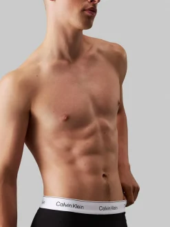 Sale Calvin Klein Icon Cotton Stretch Boxer Trunks 3 Pack Black/Blue Tonal