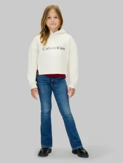 Outlet Calvin Klein Blue Mid Rise Flared Jeans