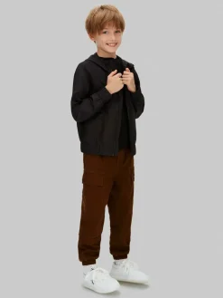 Calvin Klein Jeans Relaxed Sateen Cargo Brown Trousers^BOY Pants & Chinos