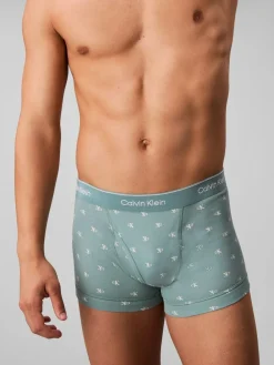 Online Calvin Klein Cotton Jersey Boxer Trunks 3 Pack Navy/Blue All Over Print/Grey