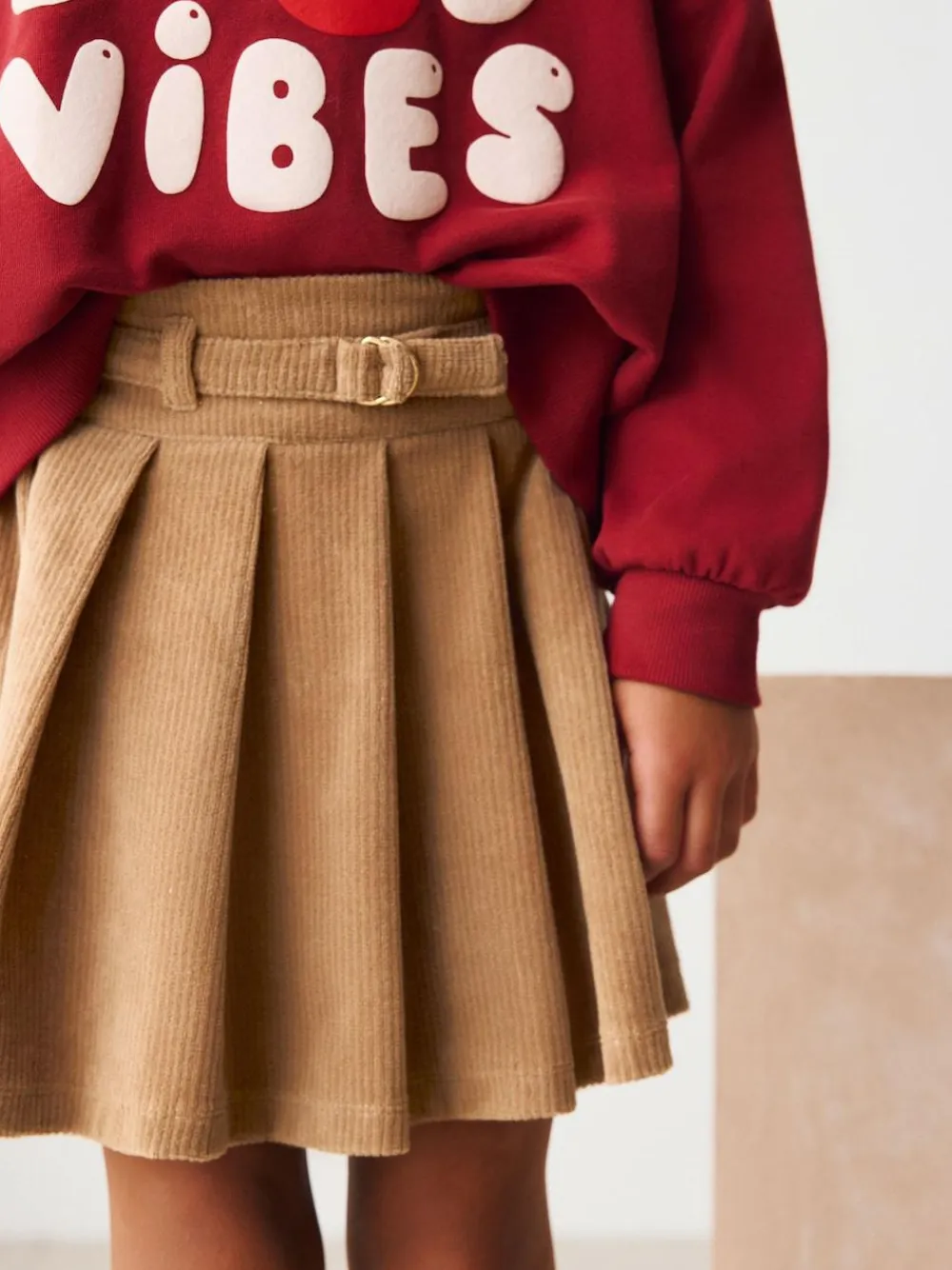 Online Next Cord Skirt (3-16yrs) Camel Brown