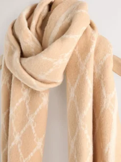 Next Premium Made in Italy Jacquard Monogram 100% Wool Midweight Scarf^Women Hats, Gloves & Scarves|Hats, Gloves & Scarves