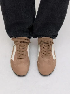 Sale Next Forever Comfort® Leather Slimsole Lace-Up Trainers Camel Suede