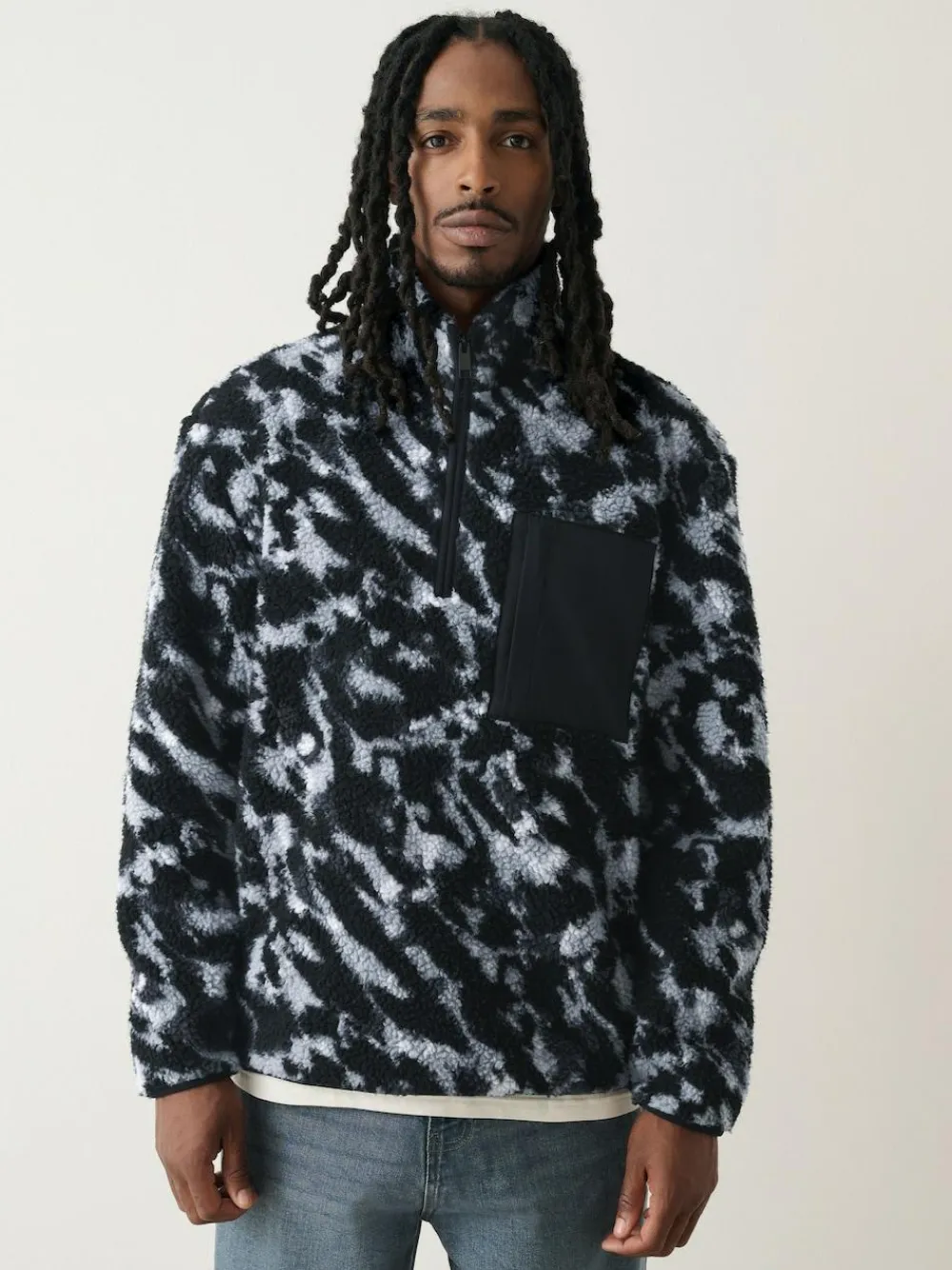 Outlet Next Zip Neck Printed Fleece Camouflage