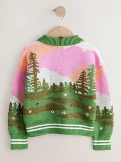 Next Camper Van Campervan Scene Collared Cardigan (3-16yrs)^ Knitwear & Sweaters|Knitwear