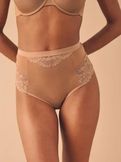 Online Next Tummy Control Light Shaping High Waist Thongs 2 Pack Caramel Nude