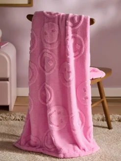 Next Carved Happy Faces Fleece Throw^ Cushions & Throws