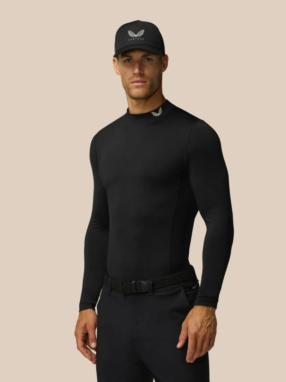 Clearance Castore Black Club Thermal Mock Neck Golf Base Layer