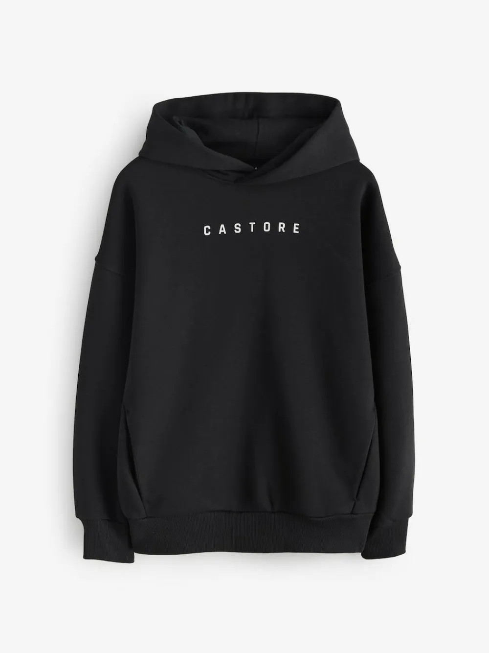 Online Castore Logo Oversized Heavyweight Cotton Hoodie Black/White