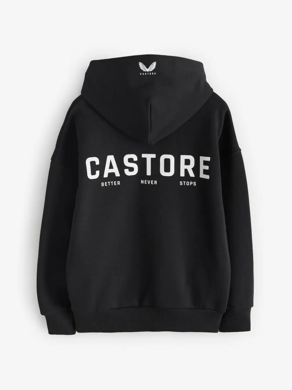 Online Castore Logo Oversized Heavyweight Cotton Hoodie Black/White