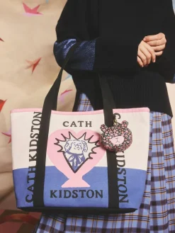 Sale Cath Kidston Bear Clip On Purse Black Folding Star Ditsy